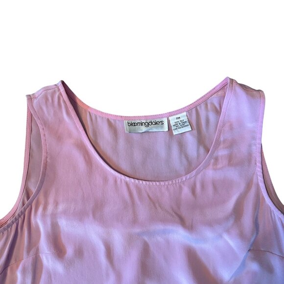 Vintage Bloomingdales 100% Silk Romantic Pastel Pink Shell Sleeveless Blouse PM - Picture 2 of 5